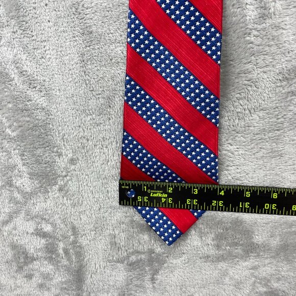 American Traditions USA Themed Men's Classic 100% Silk Neck Tie - Picture 3 of 6